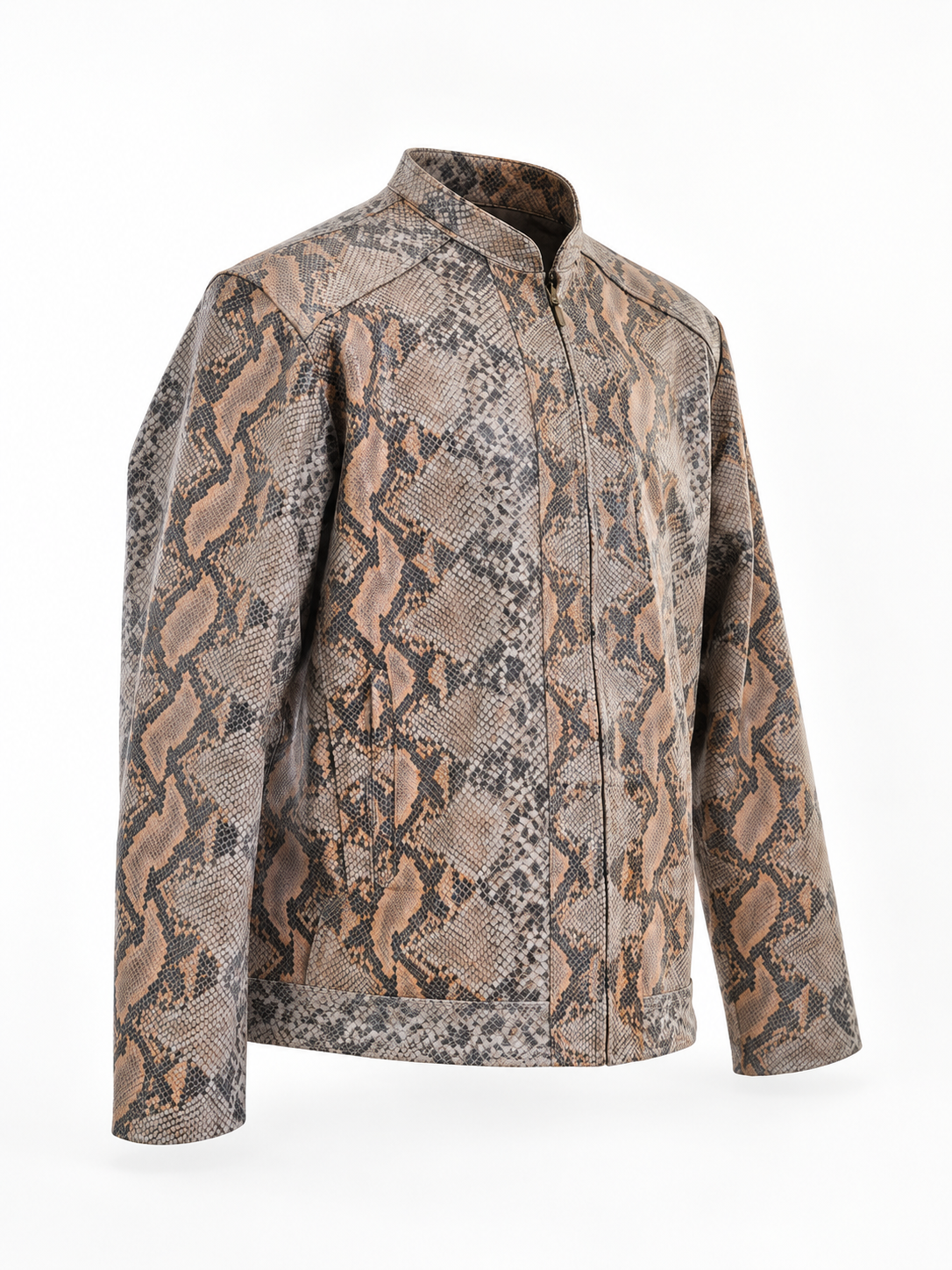 Sandstone Serpent Leather Jacket for Men