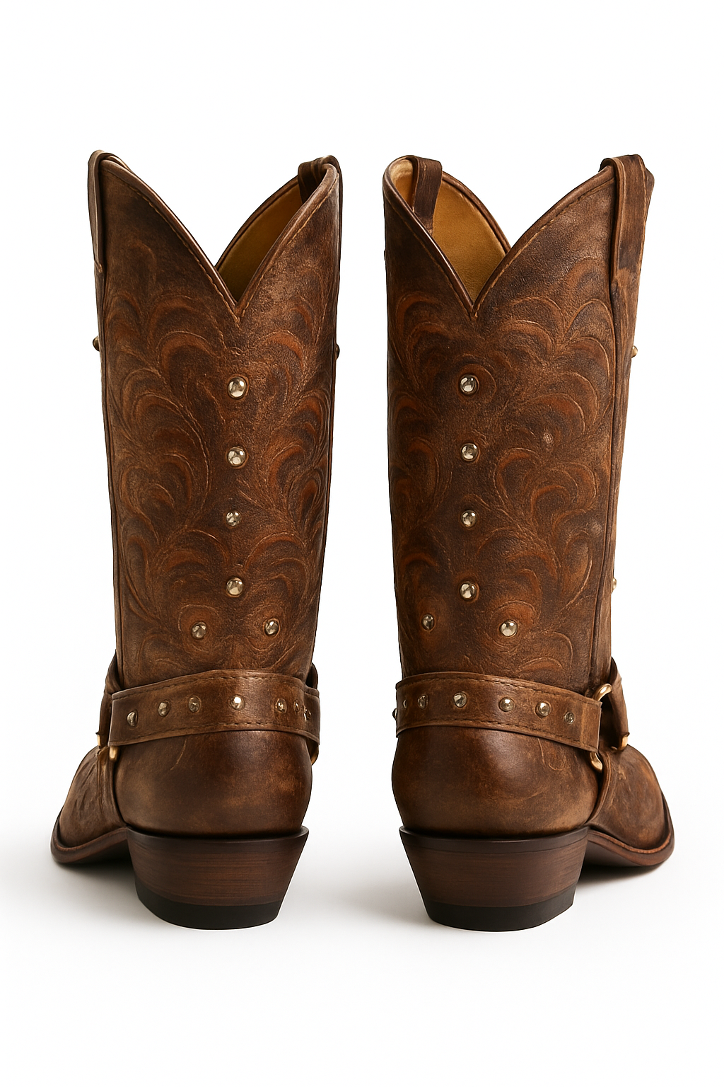 Brown Handcrafted Leather Cowboy Boot houston