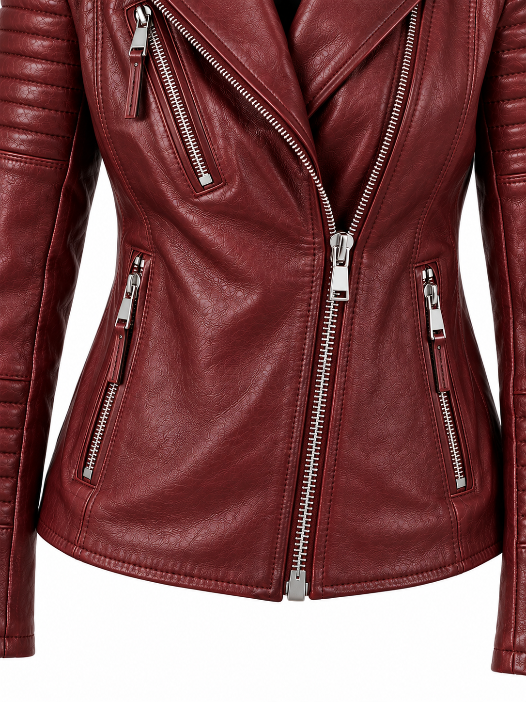 Burgundy Rebel — Girls’ Genuine Leather Moto Jacket