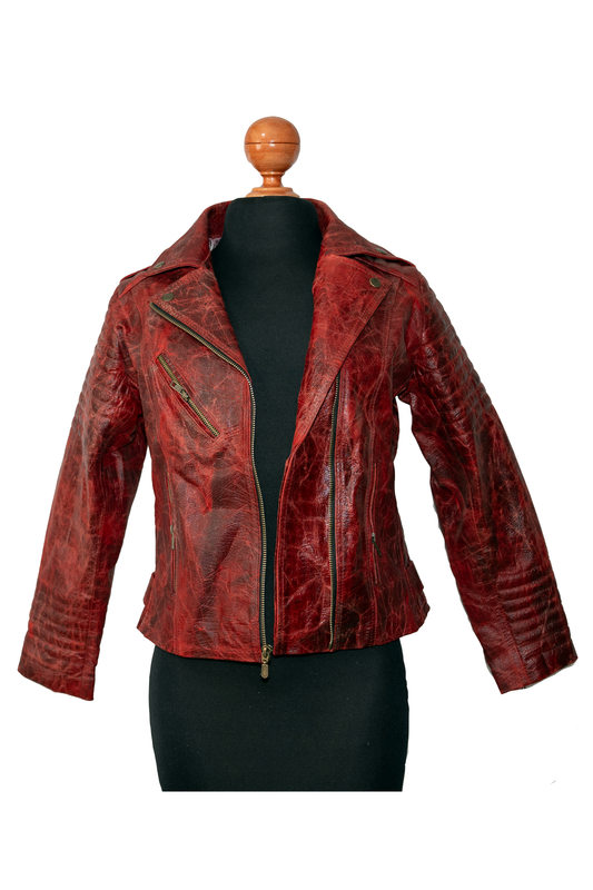 Vintage Flame Leather Moto