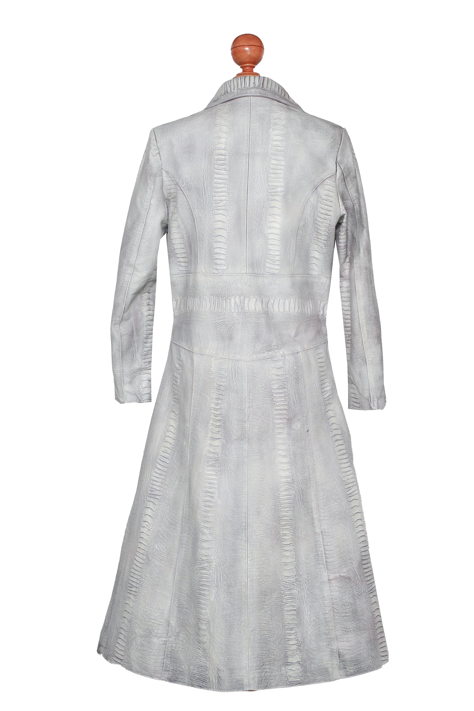 Fierce Grace Embossed Leather Overcoat california