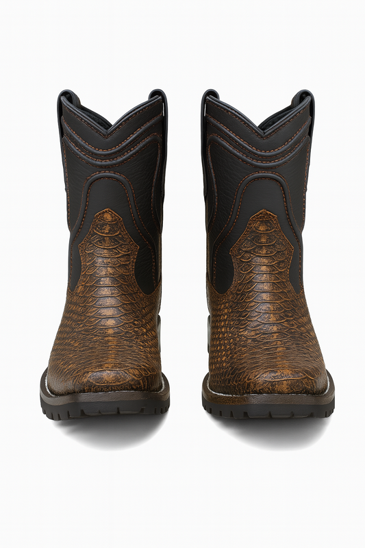 Genuine Python Exotic Leather Boots– Western Meets Motorcycle Style