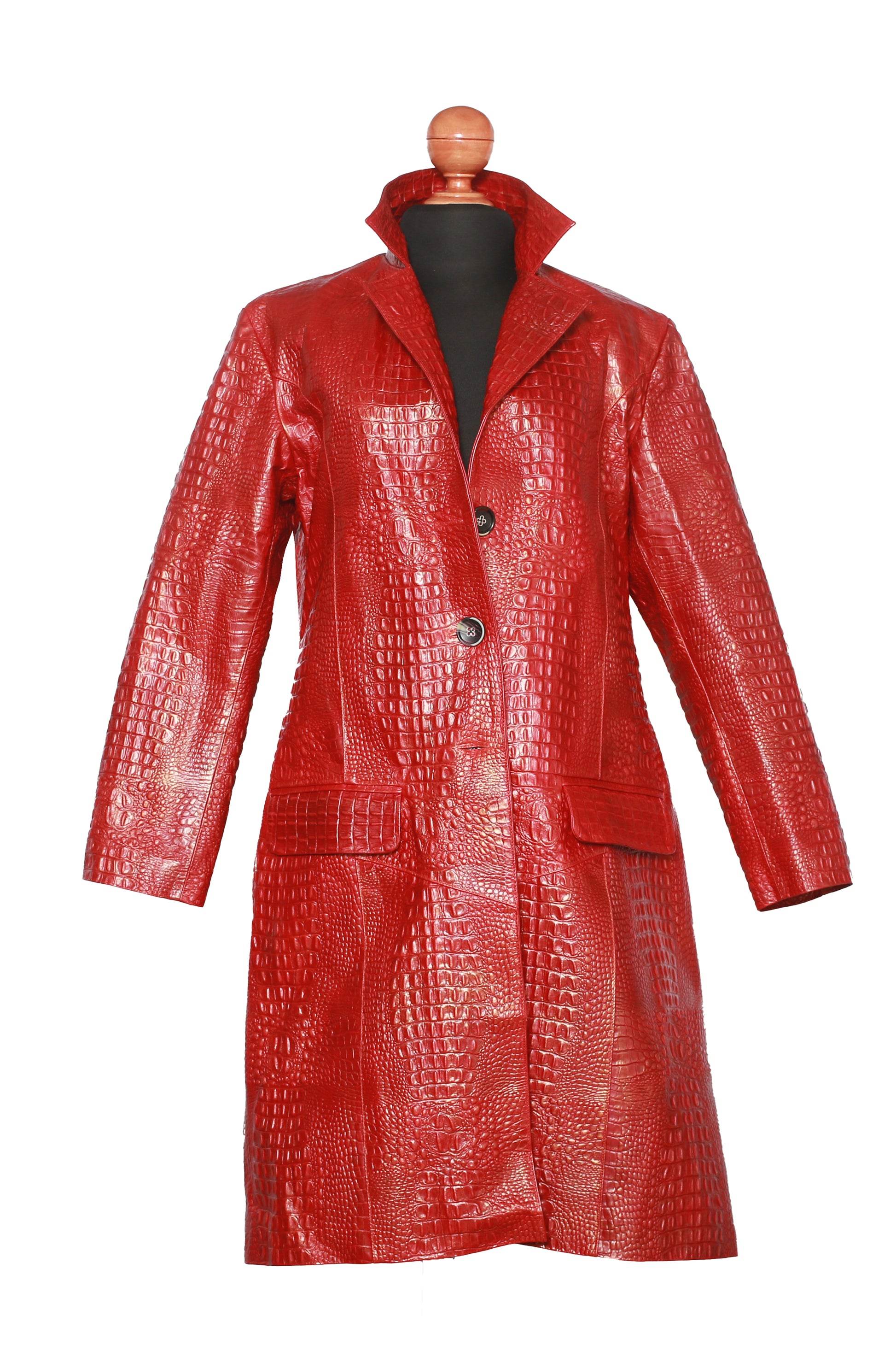 Gold-Touched Crocodile Embossed Elegance 