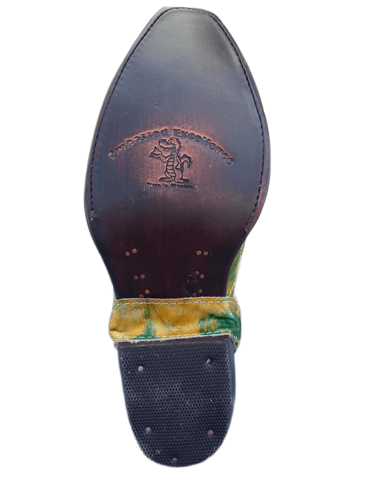 Green Handcrafted Leather Cowboy Boot pheonix