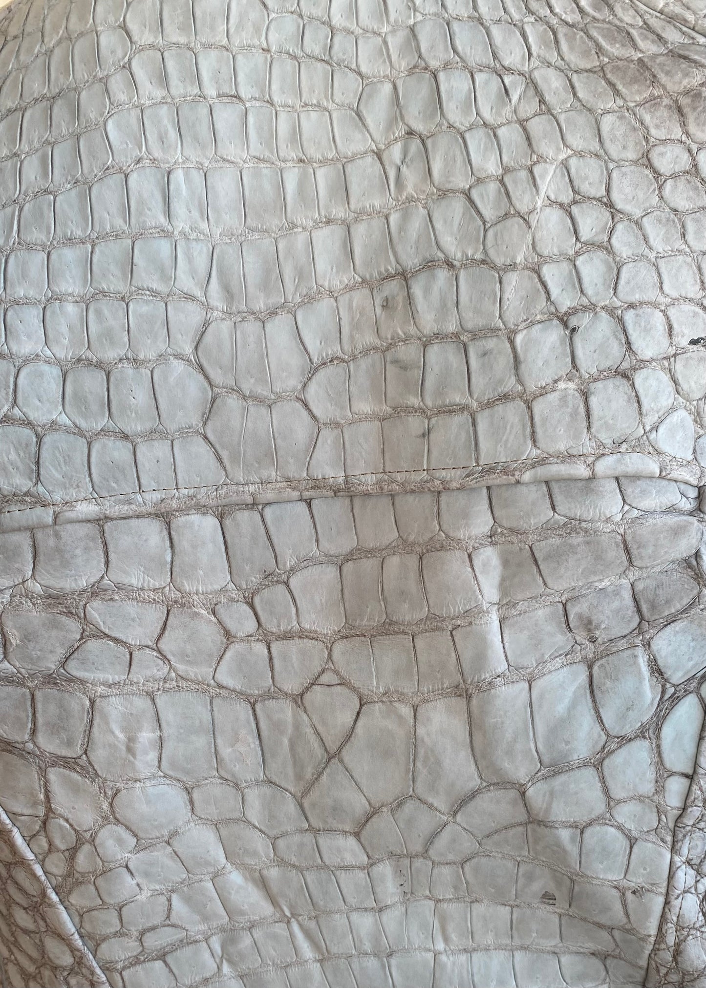 White Genuine Crocodile Leather Jacket el paso