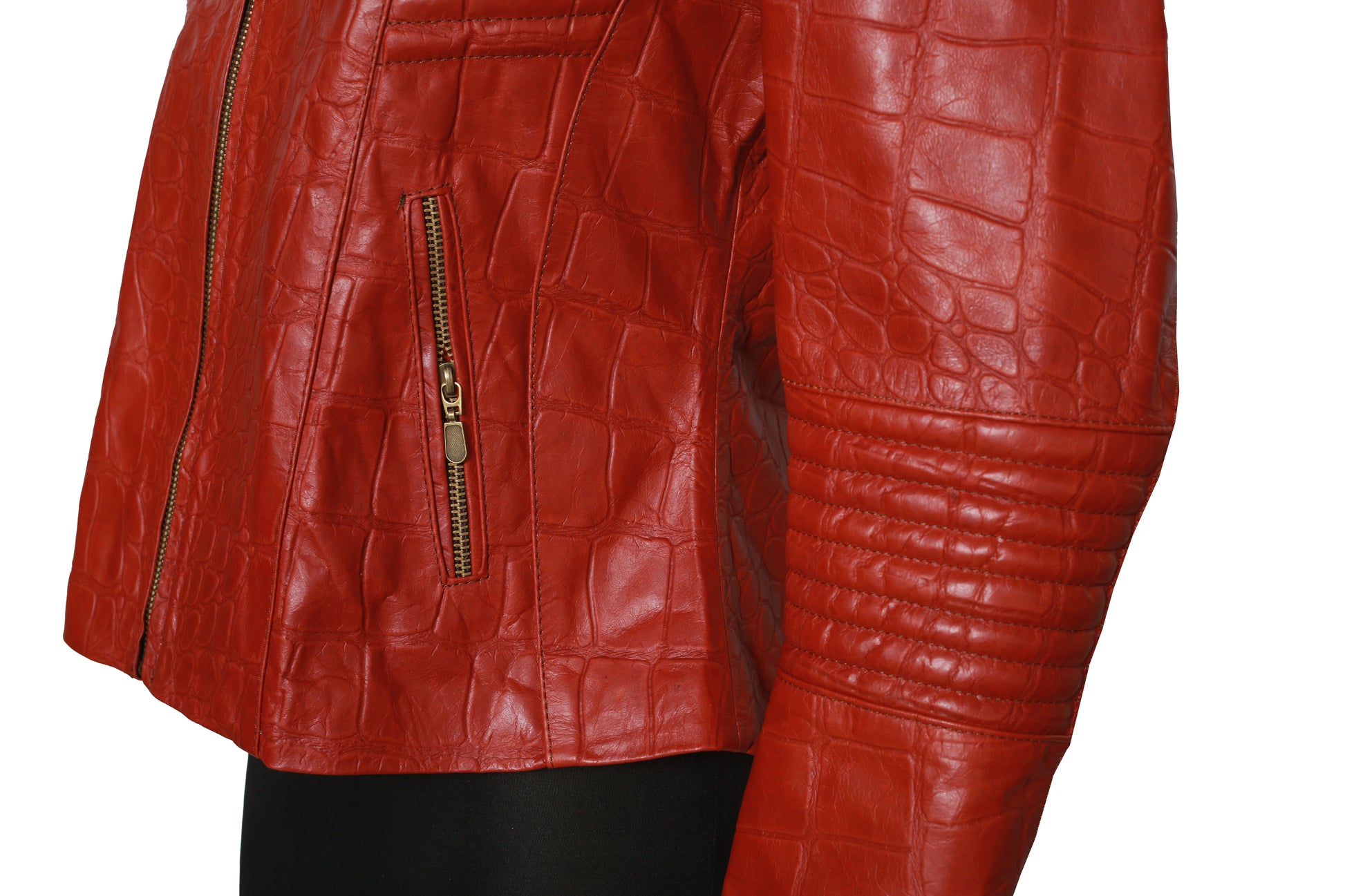 Jacket – Earth-Toned Crocodile Embossed Leather california