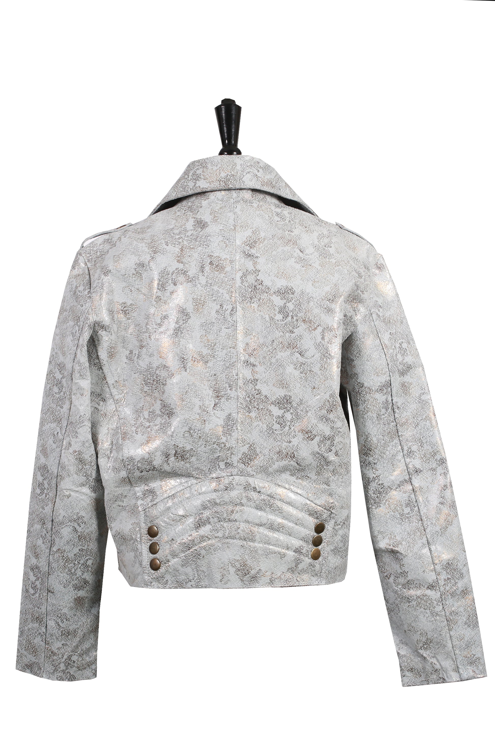 Kids Light Metallic Leather Jacket california
