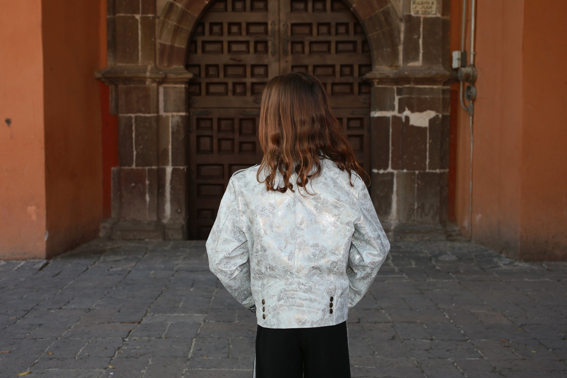 Kids Light Metallic Leather Jacket san francisco