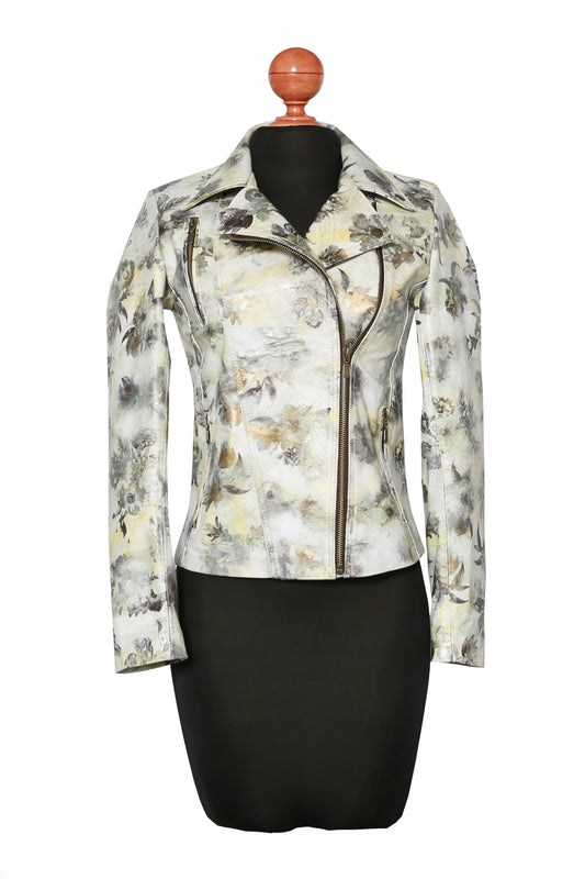 Vintage-Inspired Floral Leather Jacket