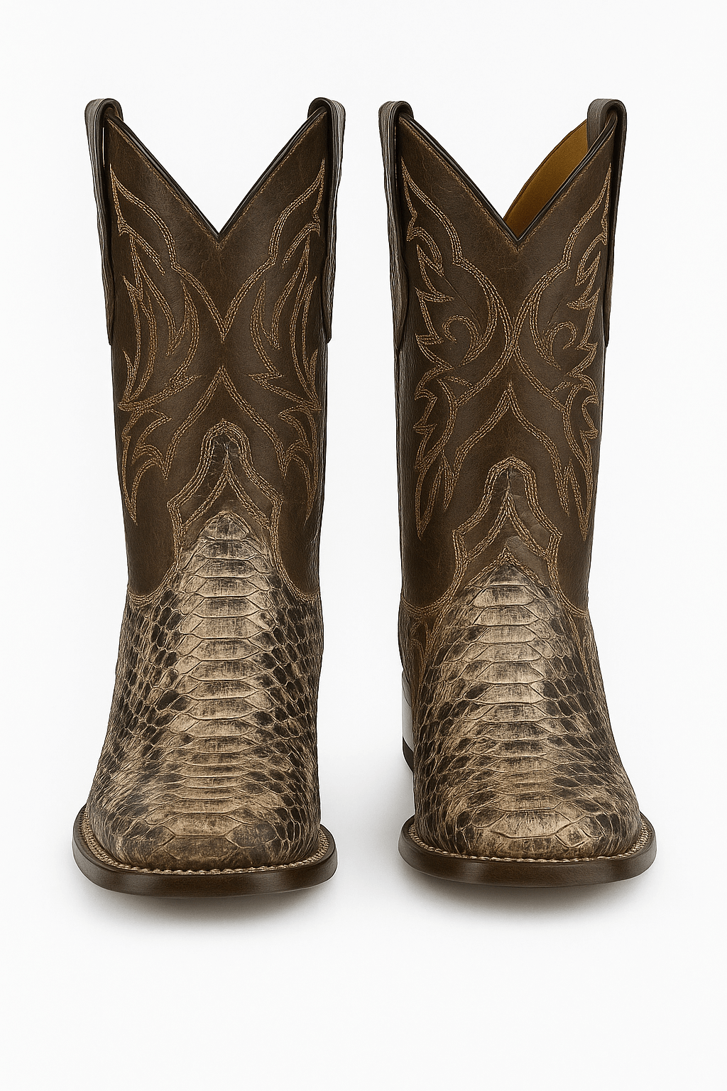 Python Embossed Cowboy Boots | Men’s Western Style – Bring the Leather