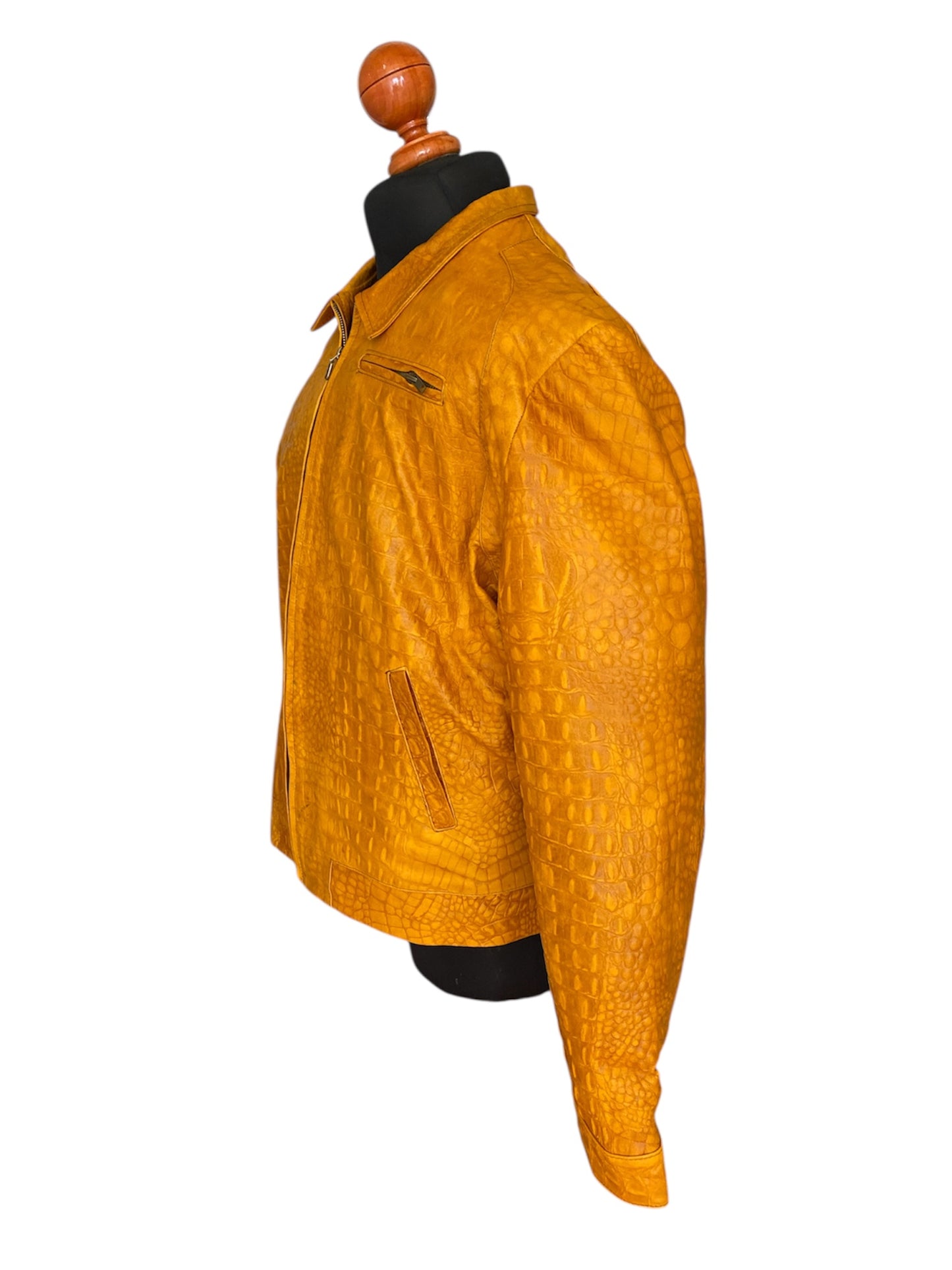 Crocodile Leather Jacket for Men – Handcrafted Embossed Rider