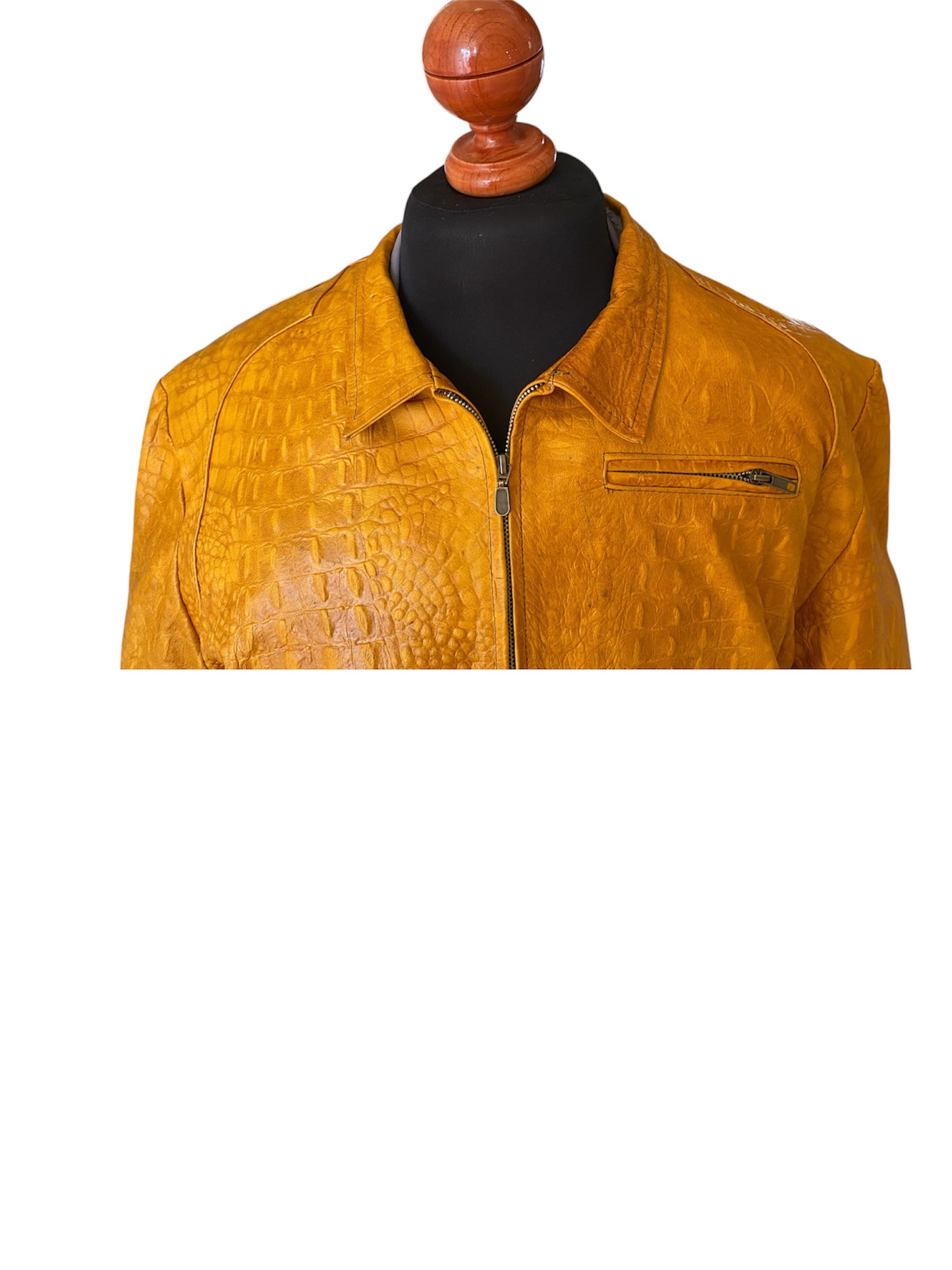 Crocodile Leather Jacket for Men – Handcrafted Embossed Rider