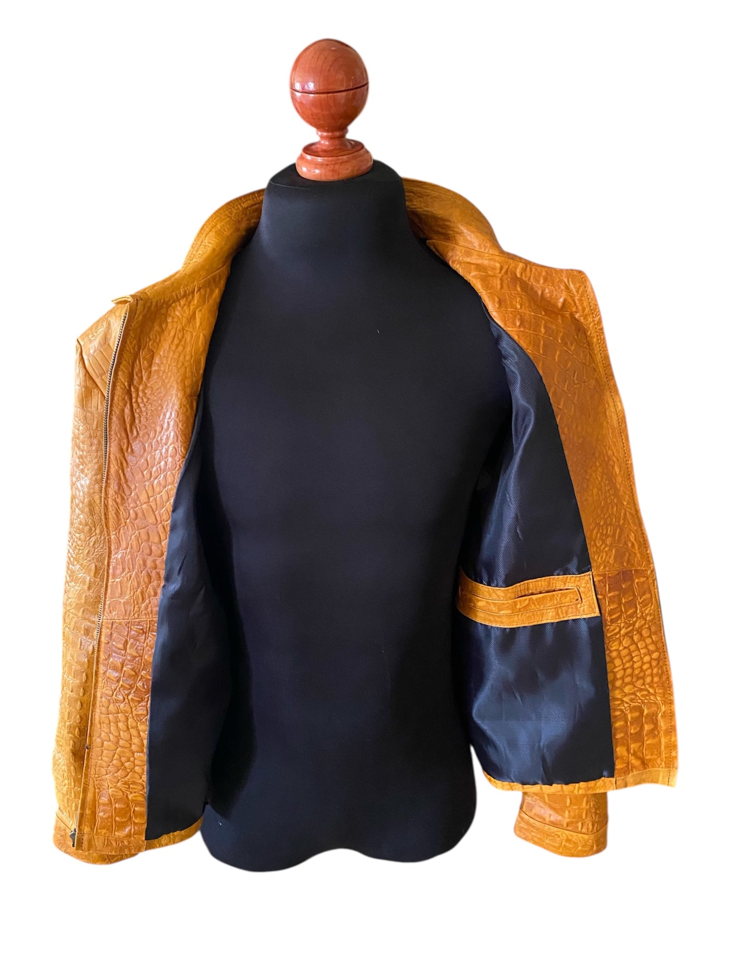 Crocodile Leather Jacket for Men – Handcrafted Embossed Rider