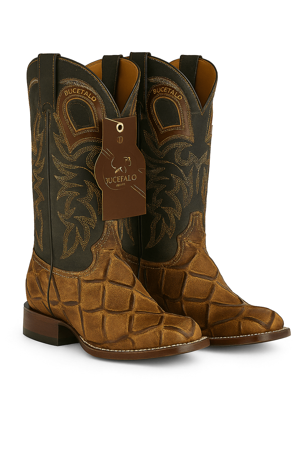 Pirarucu-Embossed Exotic Leather Cowboy Boots – Bucéfalo Collection