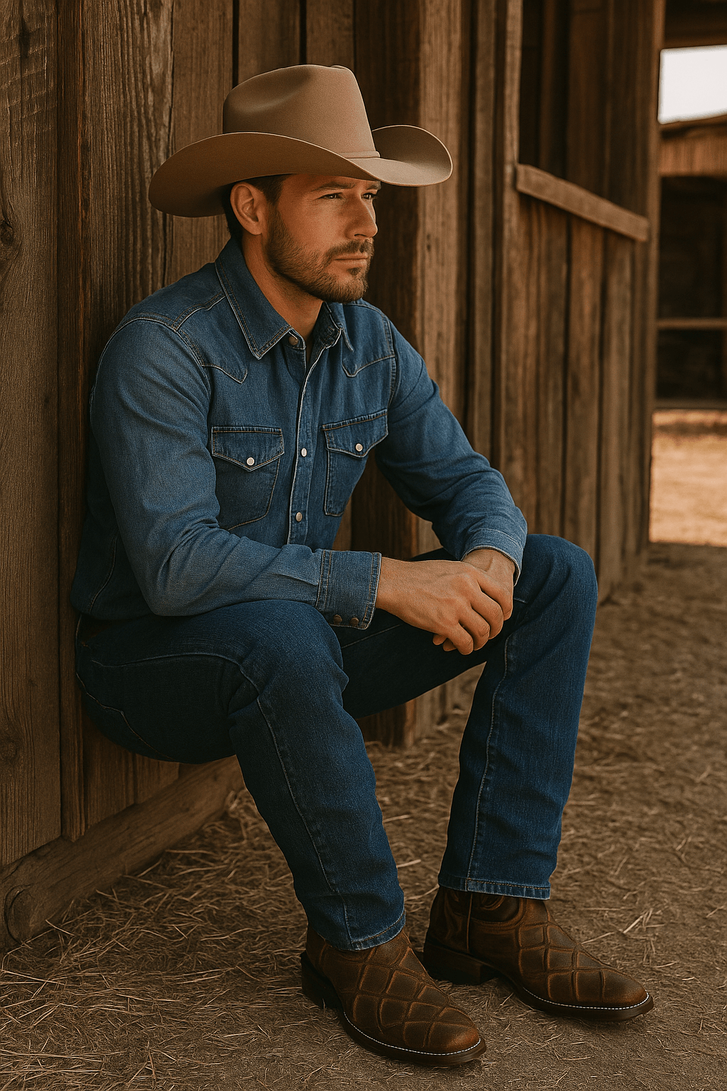 Pirarucu-Embossed Exotic Leather Cowboy Boots san francisco