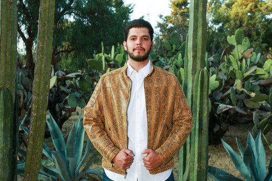 Rustic Python Texture Jacket for Men el paso