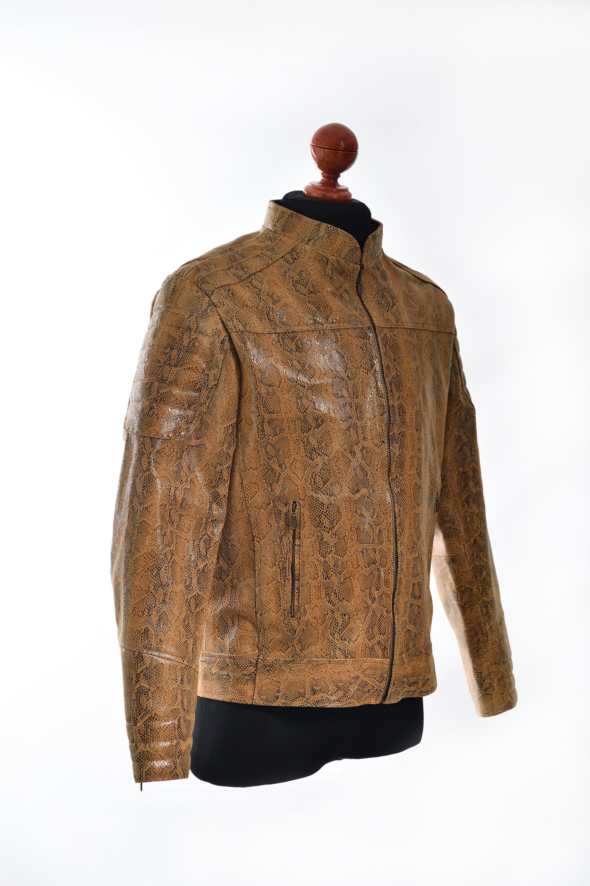 Rustic Python Texture Jacket for Men los angeles