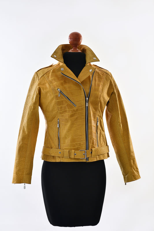 Urban Edge Yellow Croc-Embossed Jacket