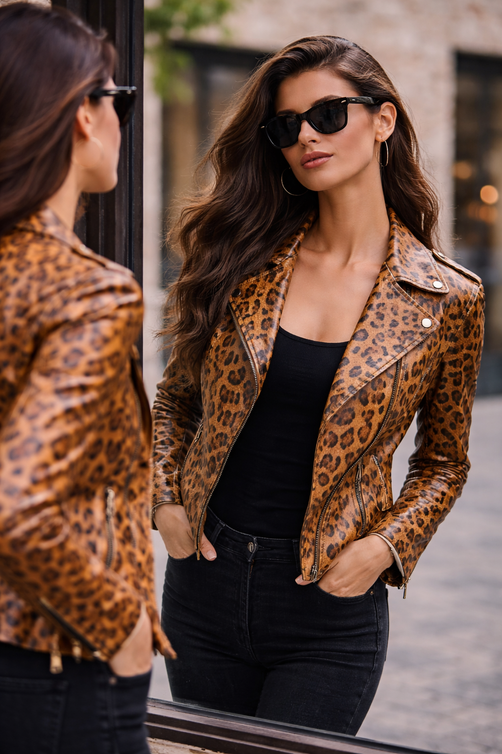 Women's Luxury Leopard-Print Leather Jacket – Fierce Moto Elegance
chicago