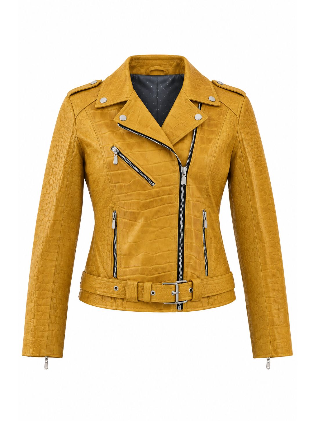 Women's Urban Edge Yellow Croc-Embossed Jacket