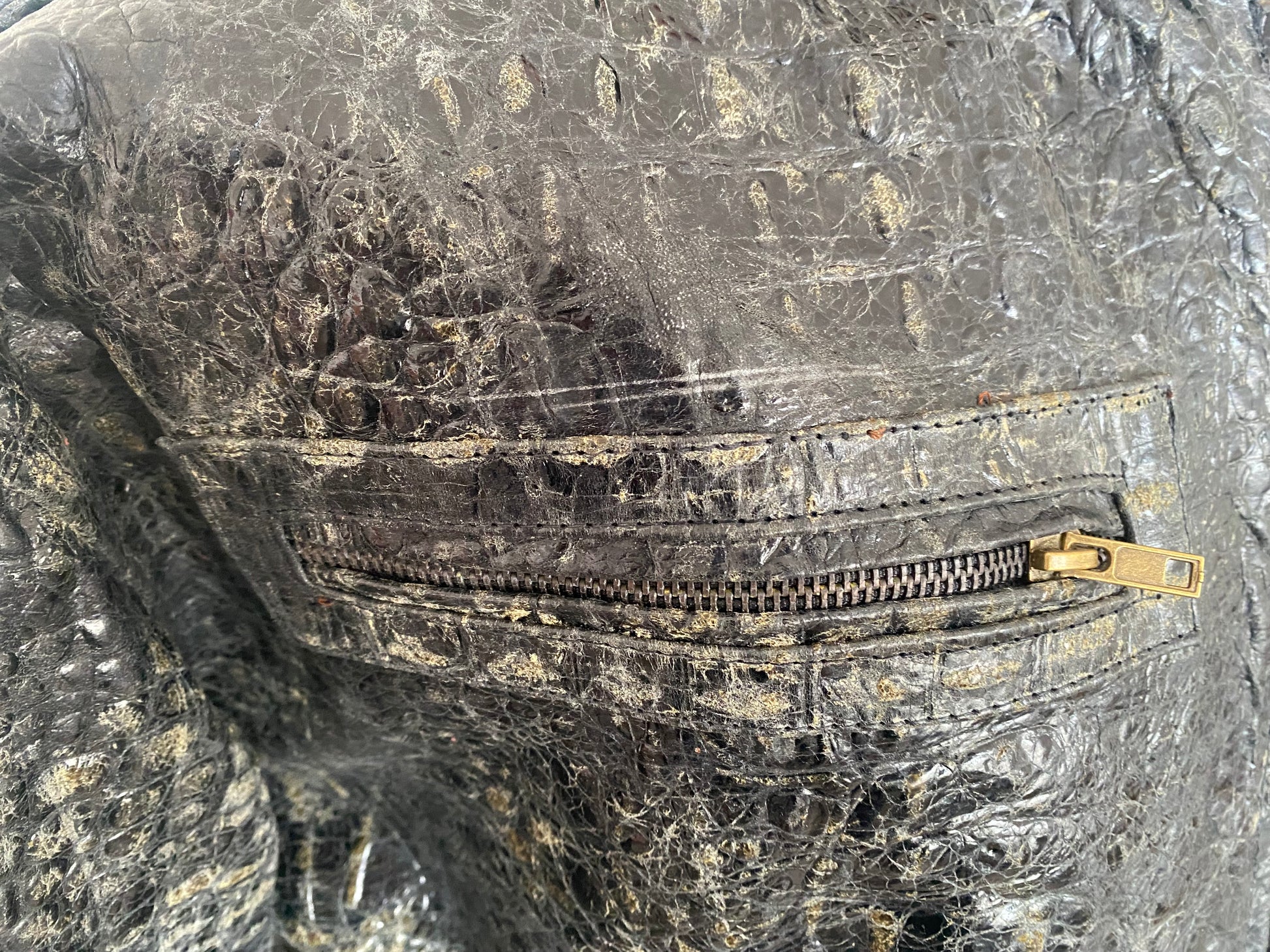 mens Crocodile Embossed Leather Jacket – Vintage Bomber Style new york
