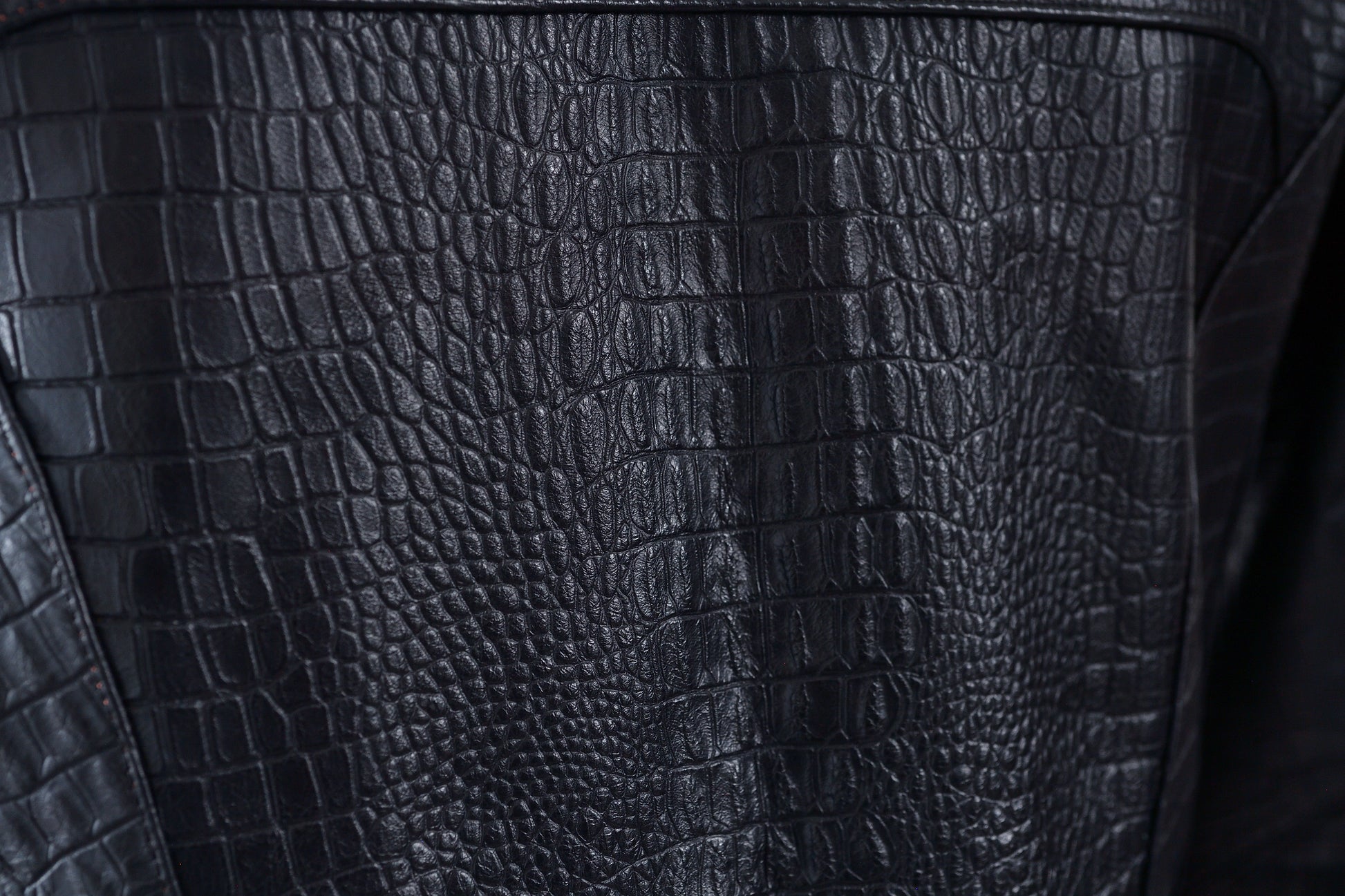 mens Midnight Croc Leather Jacket – Sleek Black with High-Gloss Exotic dallas