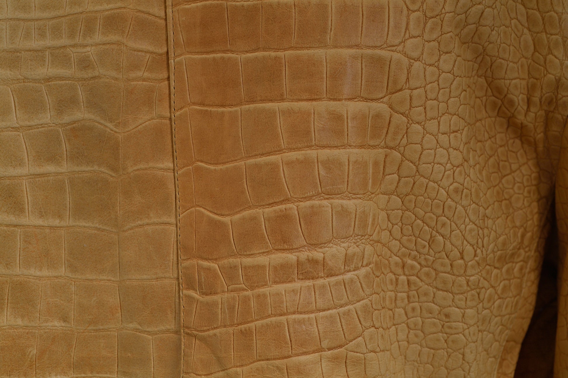 mens Sand Crocodile-Embossed Leather Jacket dallas