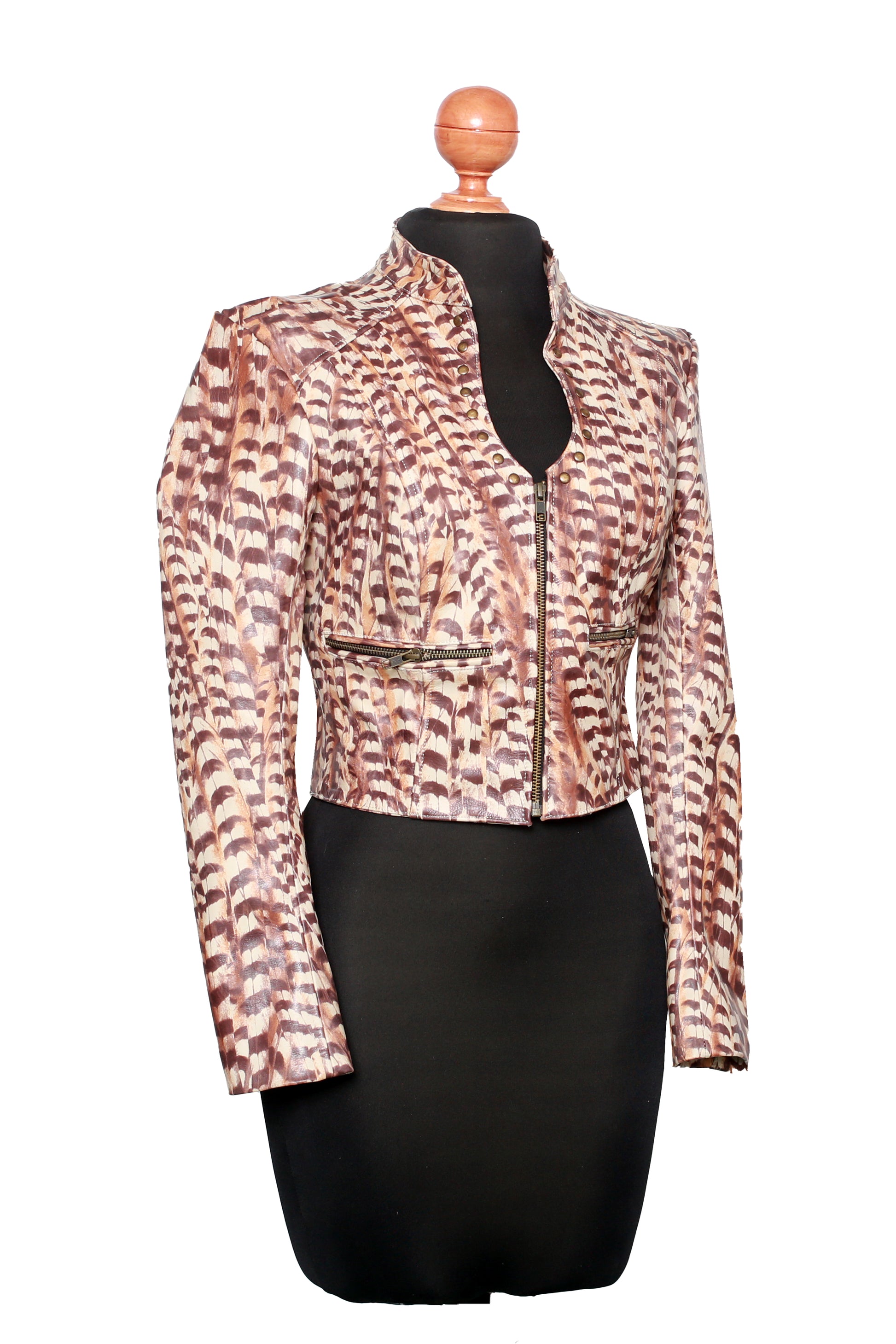 womens Barcelona Feather Print Jacket