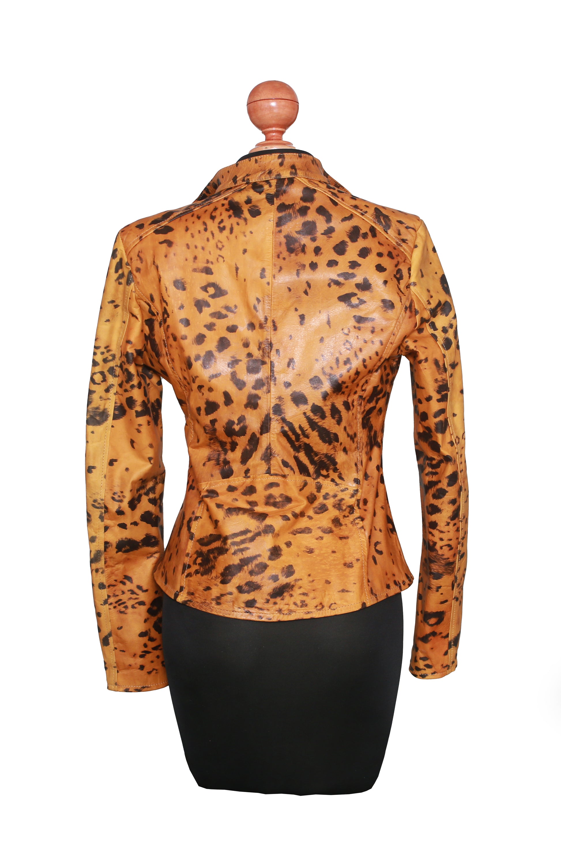 womens Canyon Leopard Leather Moto Jacket – Wild Amber Animal Print san francisco