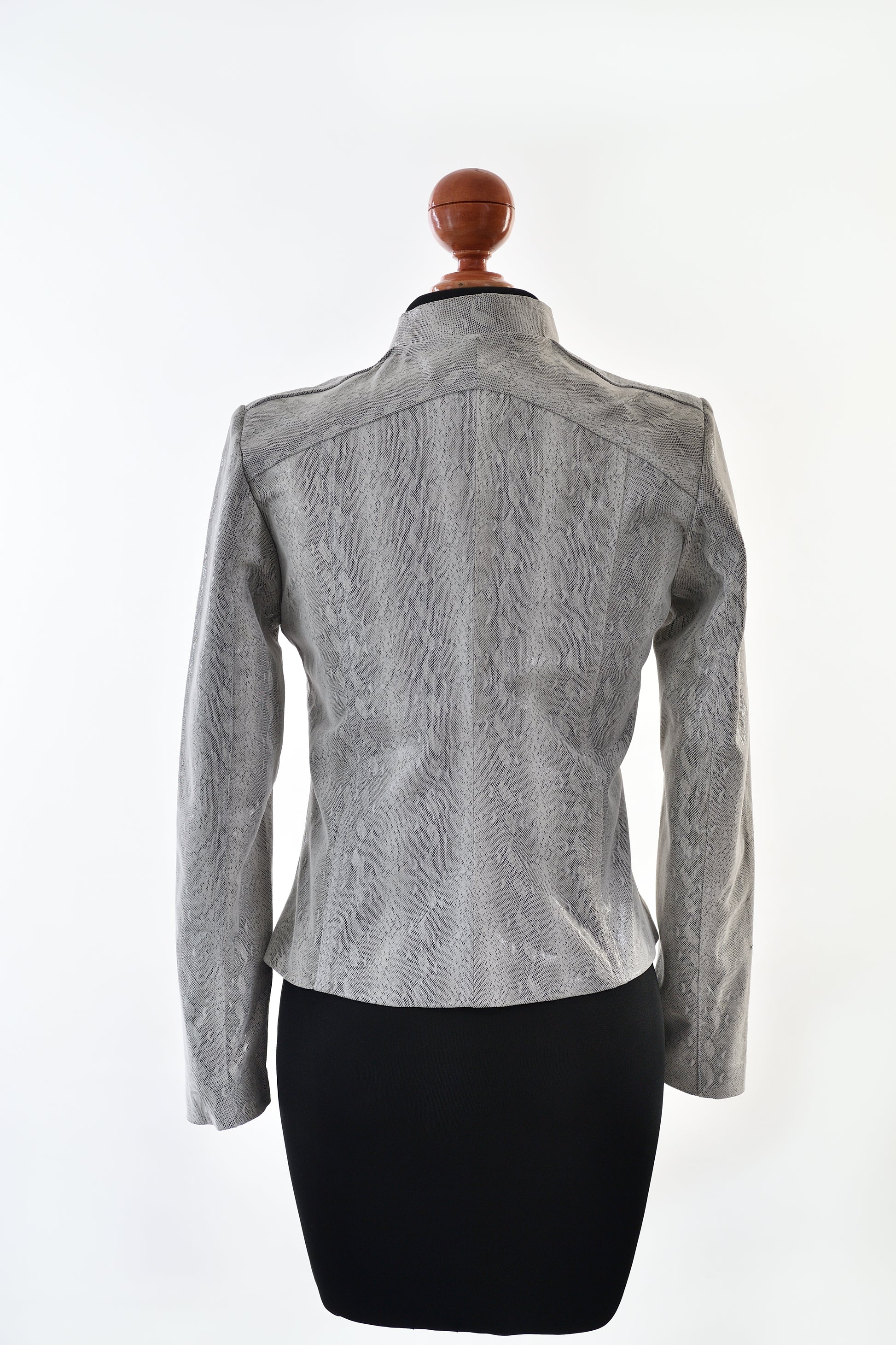womens Light Ash Snake Leather Moto Jacket near me