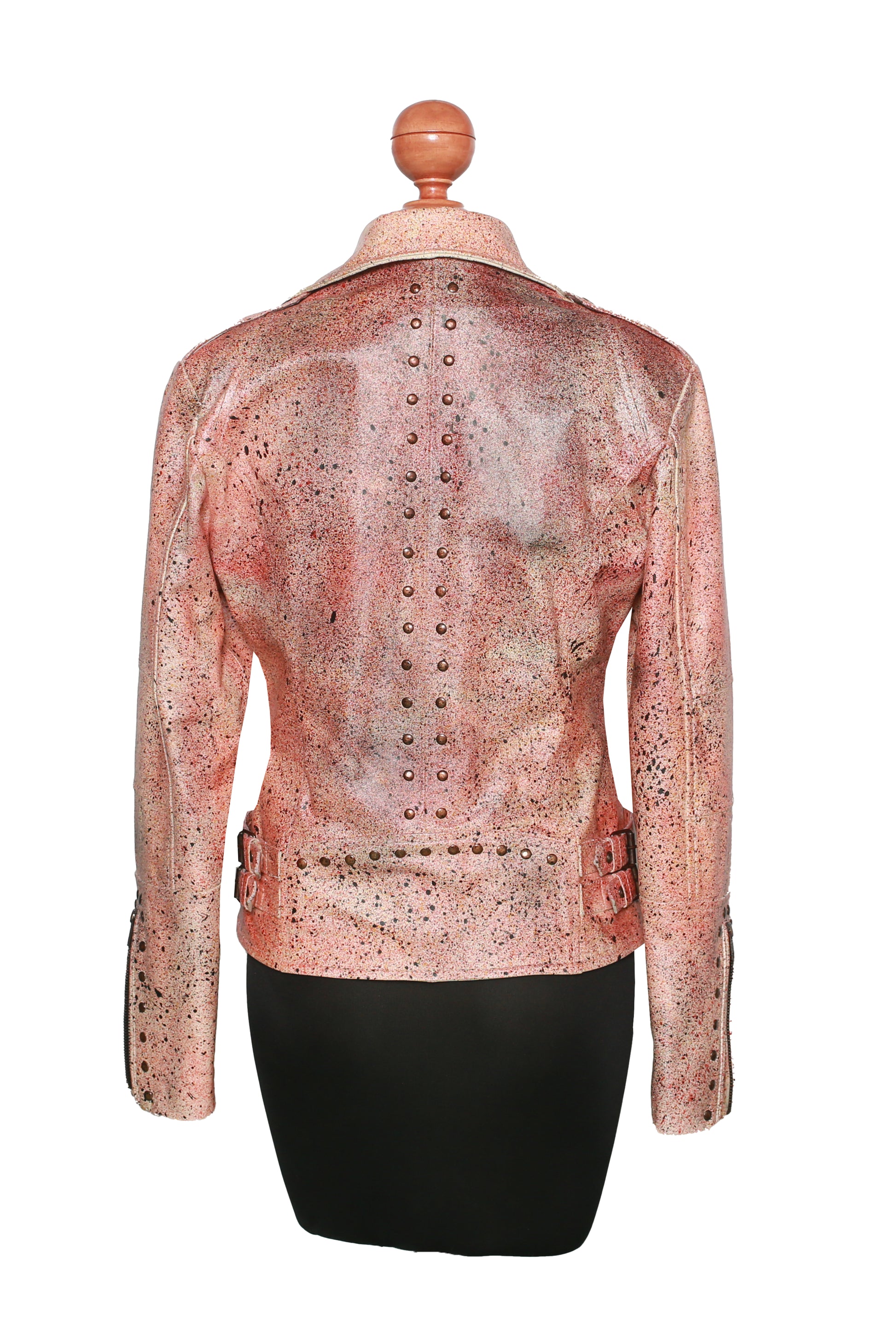 womens Light Rose Biker Jacket  Leather 