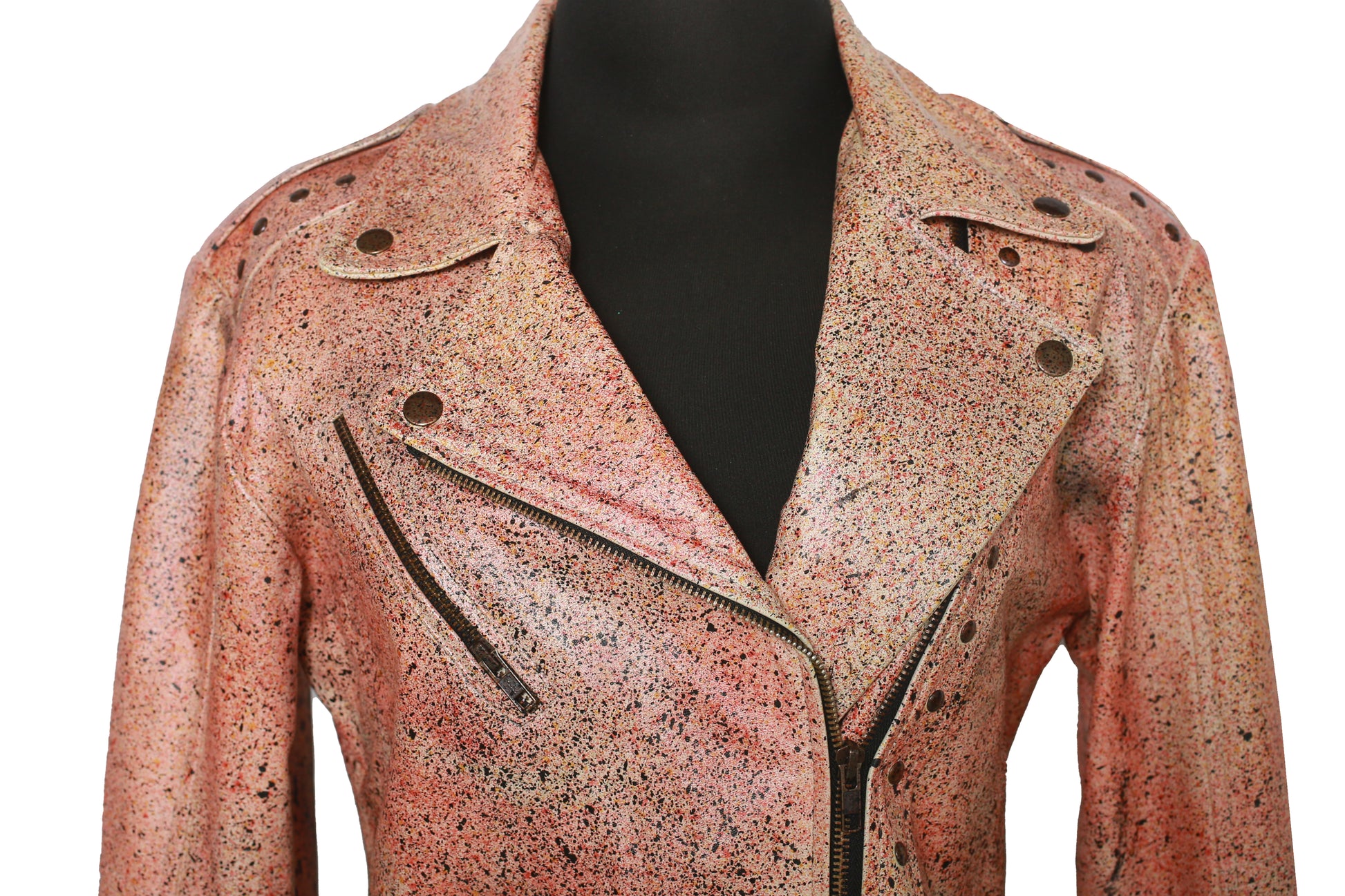 womens Light Rose Biker Jacket  Leather denver