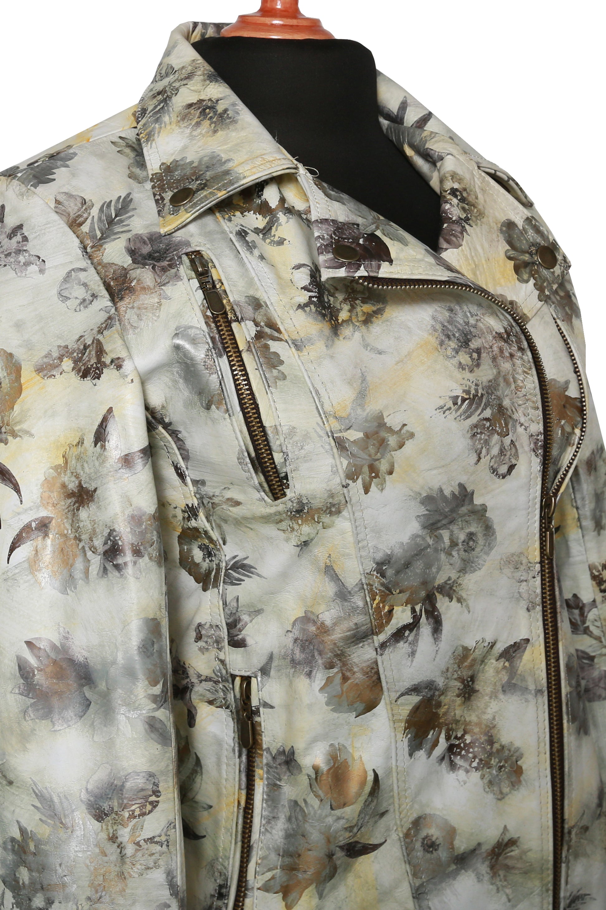 womens Vintage-Inspired Floral Leather Jacket san antonio